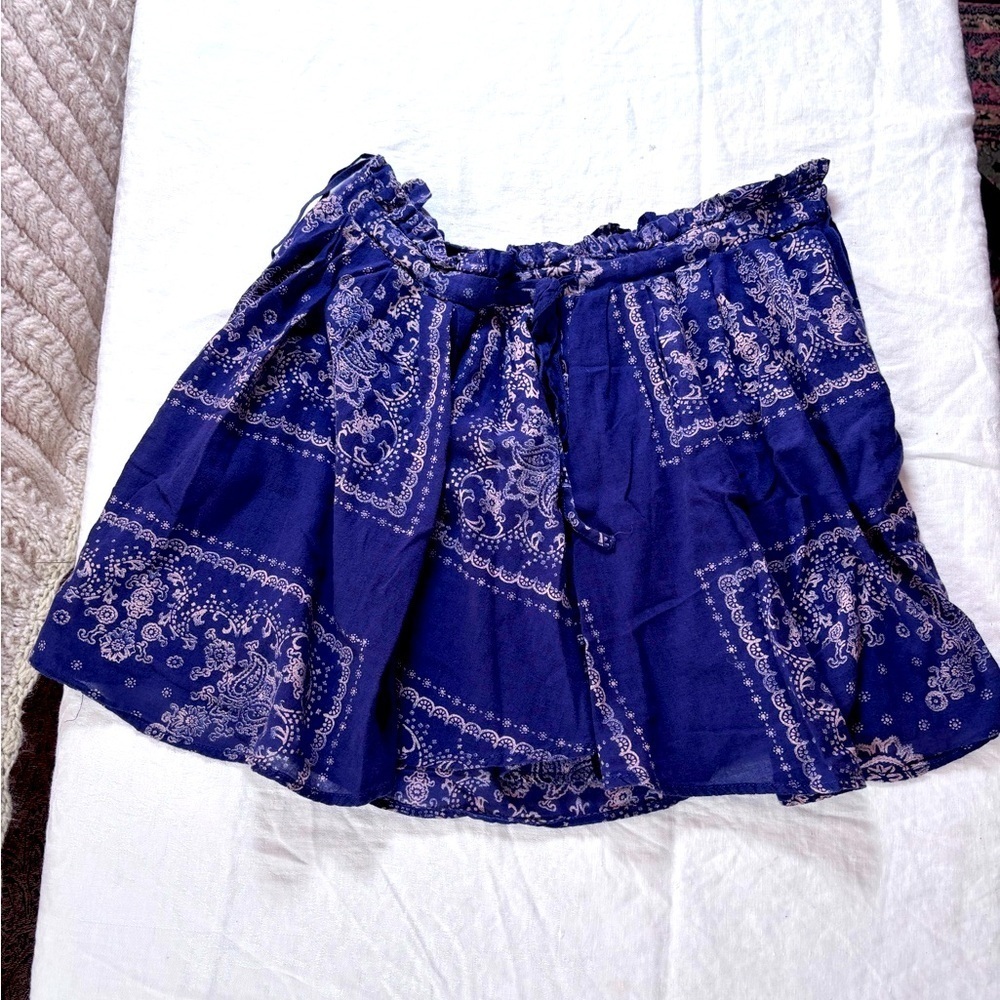 Vintage Ralph Lauren Denim &Supply Bandanna Print Mini Skirt Blue/Pink Size M